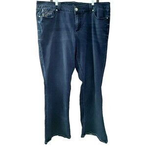 7 Seven Luxe Rocker Slim Denim Blue Jeans Women Size 22